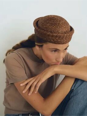 Woven Straw Pillbox Hat in Brown - Stylish Women’s Accessory